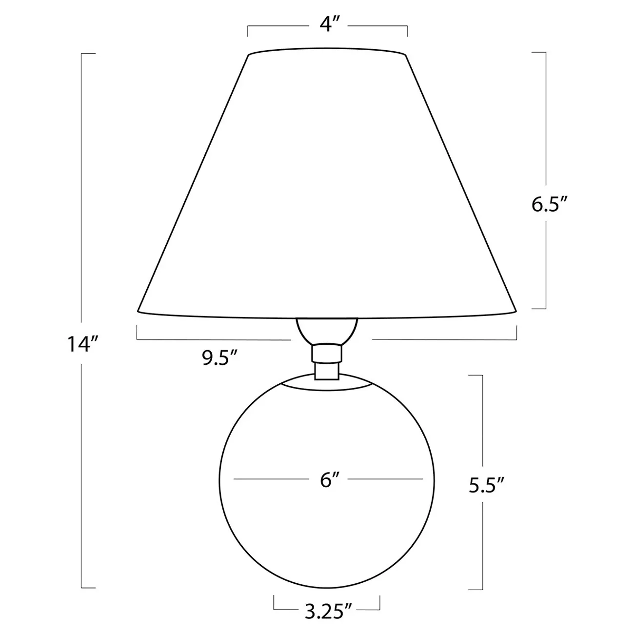 Giorgio Mini Table Lamp - Polished Nickel, Crystal