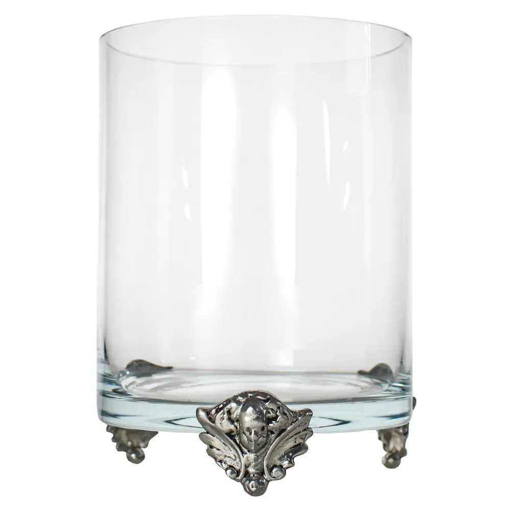 Giovanna French Country Footed Hurricane Candleholder - Clear image