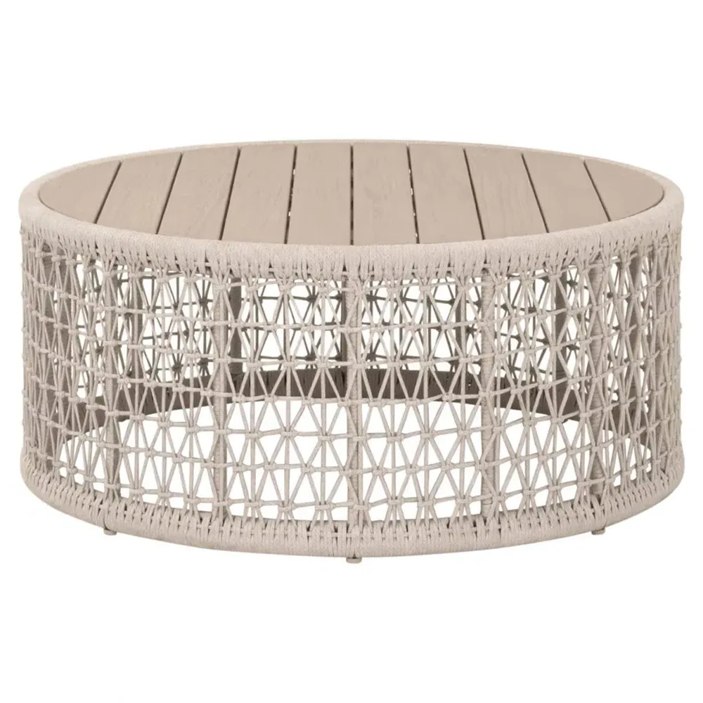 Gisella Round Outdoor Coffee Table - Beige, Teak