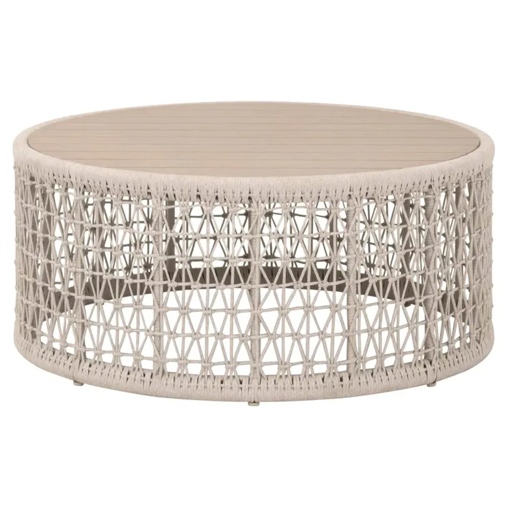 Gisella Round Outdoor Coffee Table - Beige, Teak