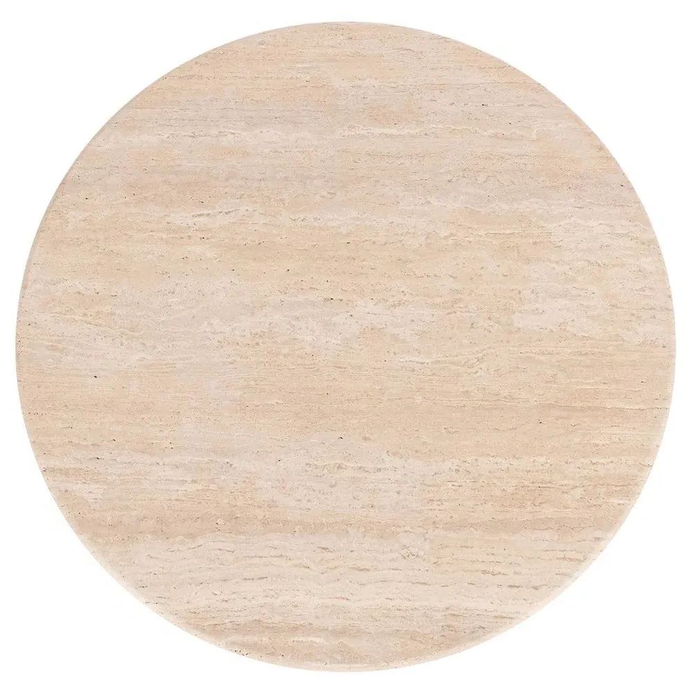 Giuliana Round Bistro Dining Table - Beige, Travertine