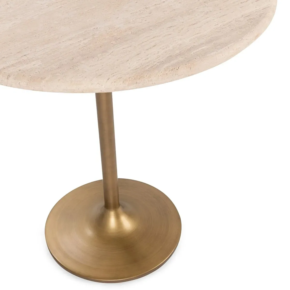 Giuliana Round Bistro Dining Table - Beige, Travertine