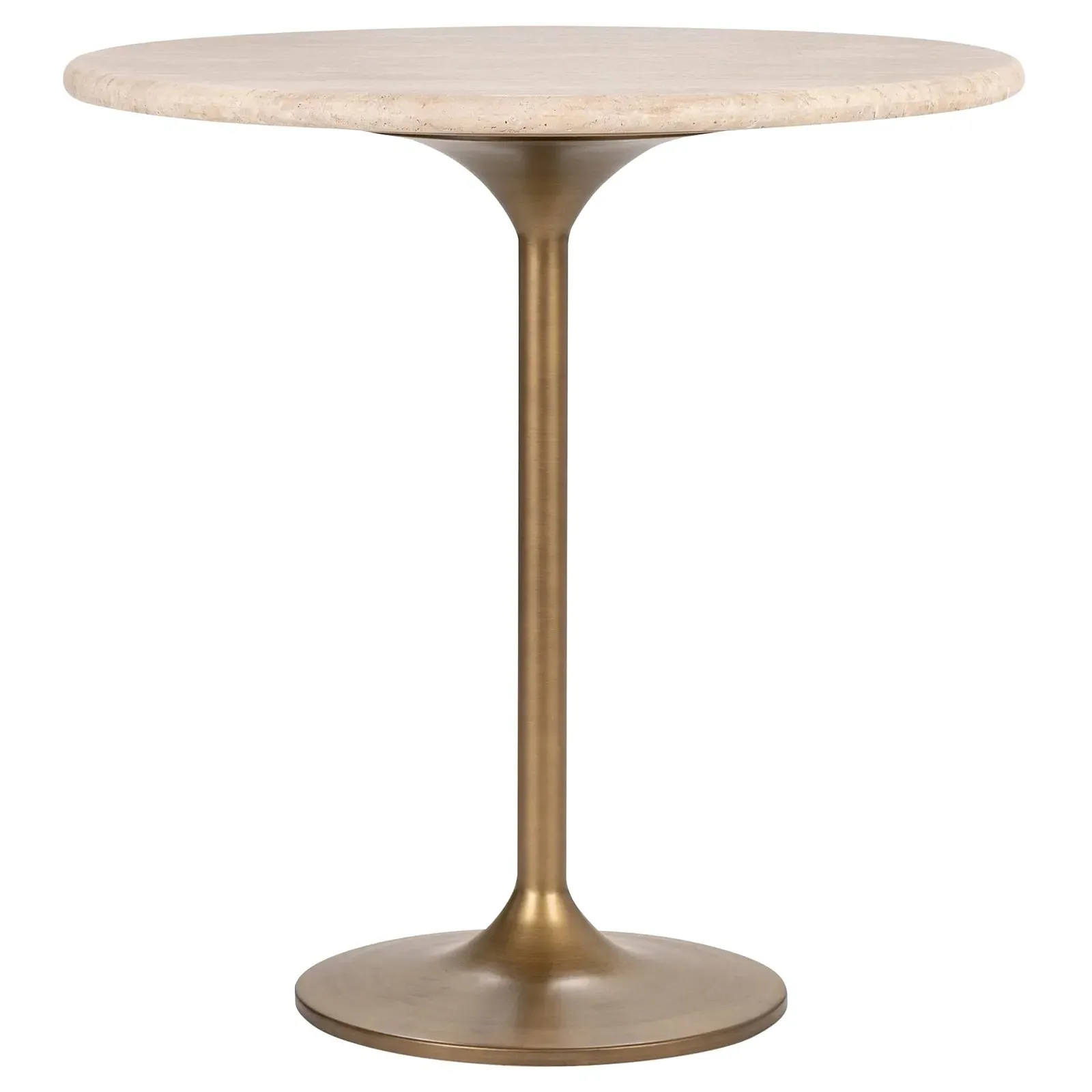 Giuliana Round Bistro Dining Table - Beige, Travertine image