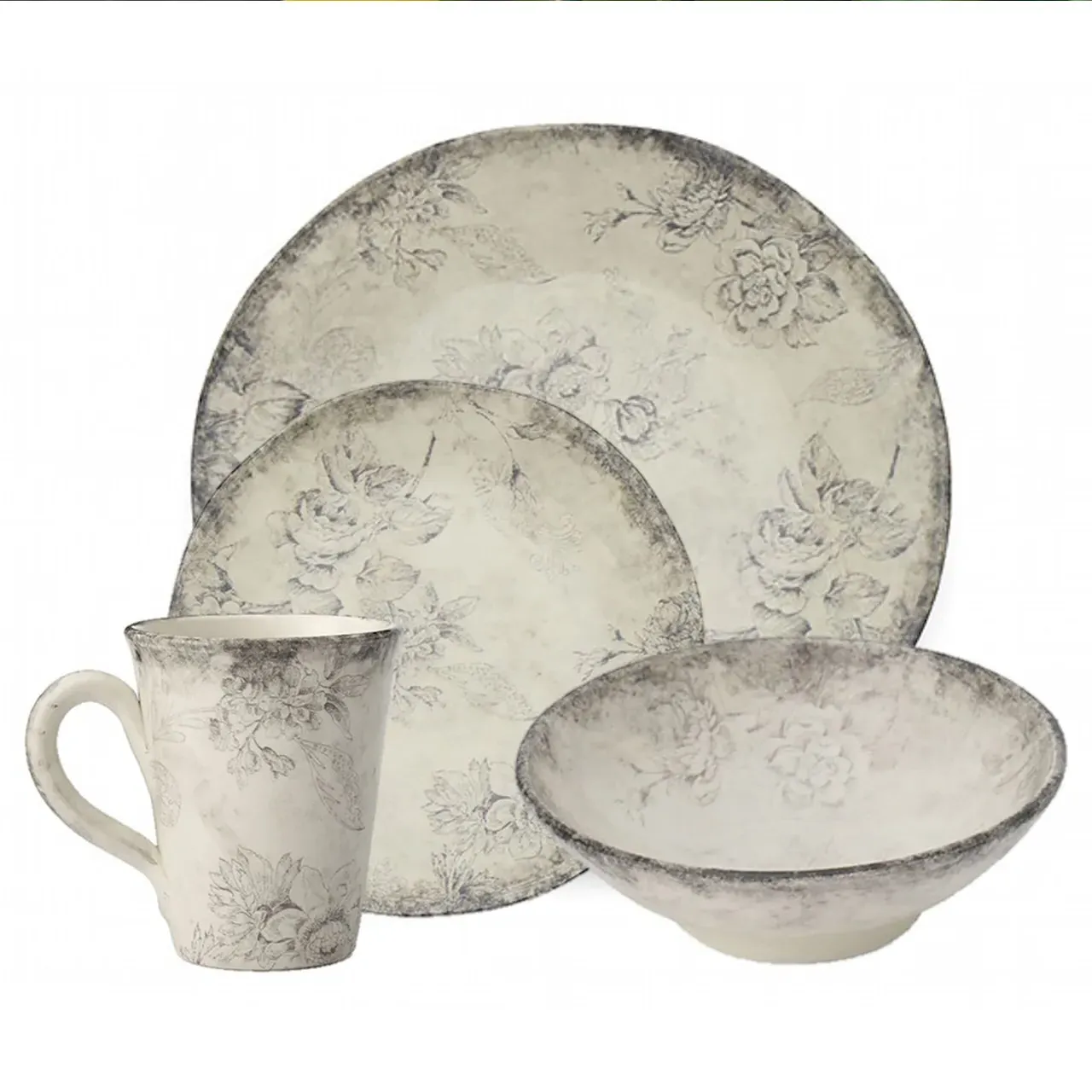 Giulietta Floral Ceramic Mug - Cream, Italian Ceramic