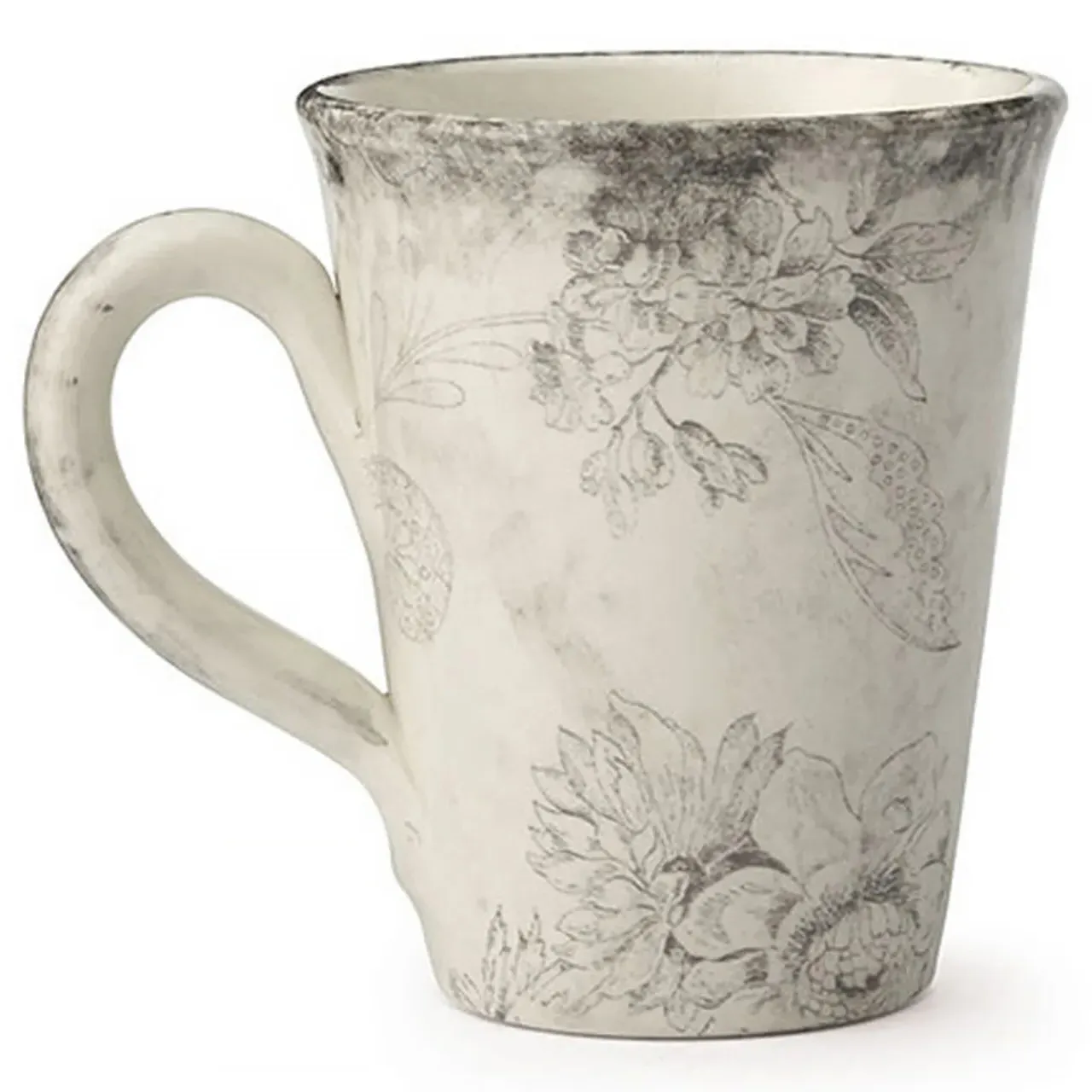 Giulietta Floral Ceramic Mug - Cream, Italian Ceramic image