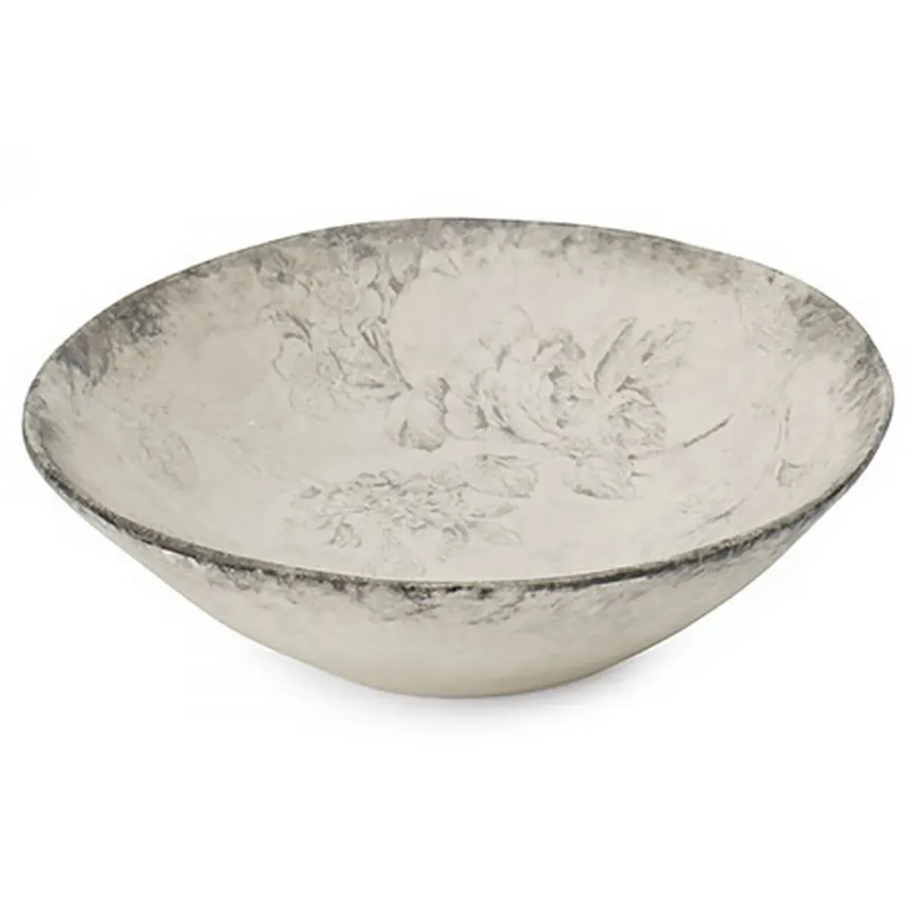 Giulietta Floral Ceramic Soup Bowl - Cream, Italian Ceramic