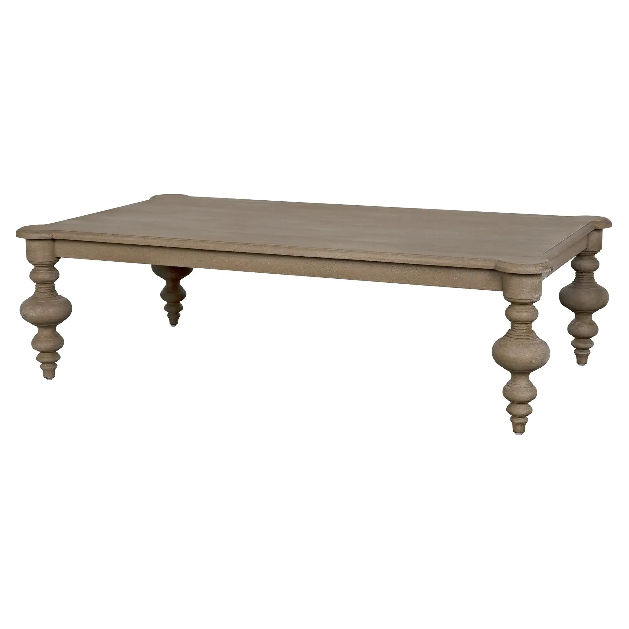 Givelle Rectangular Coffee Table - Weathered Brown, Mahogany
