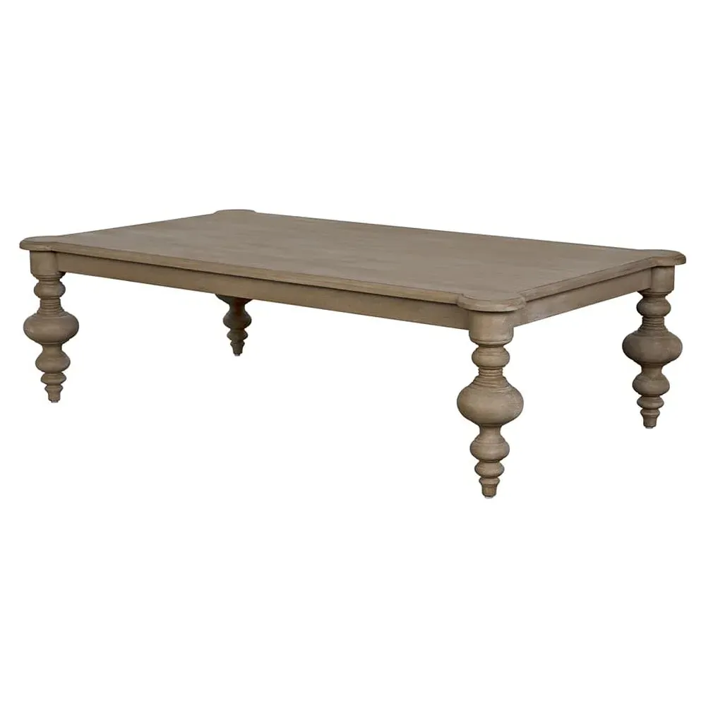 Givelle Rectangular Coffee Table - Weathered Brown, Mahogany