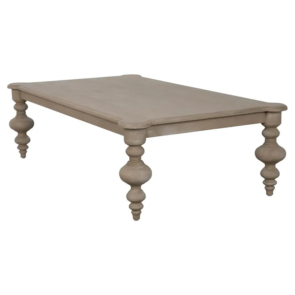 Givelle Rectangular Coffee Table - Weathered Brown, Mahogany