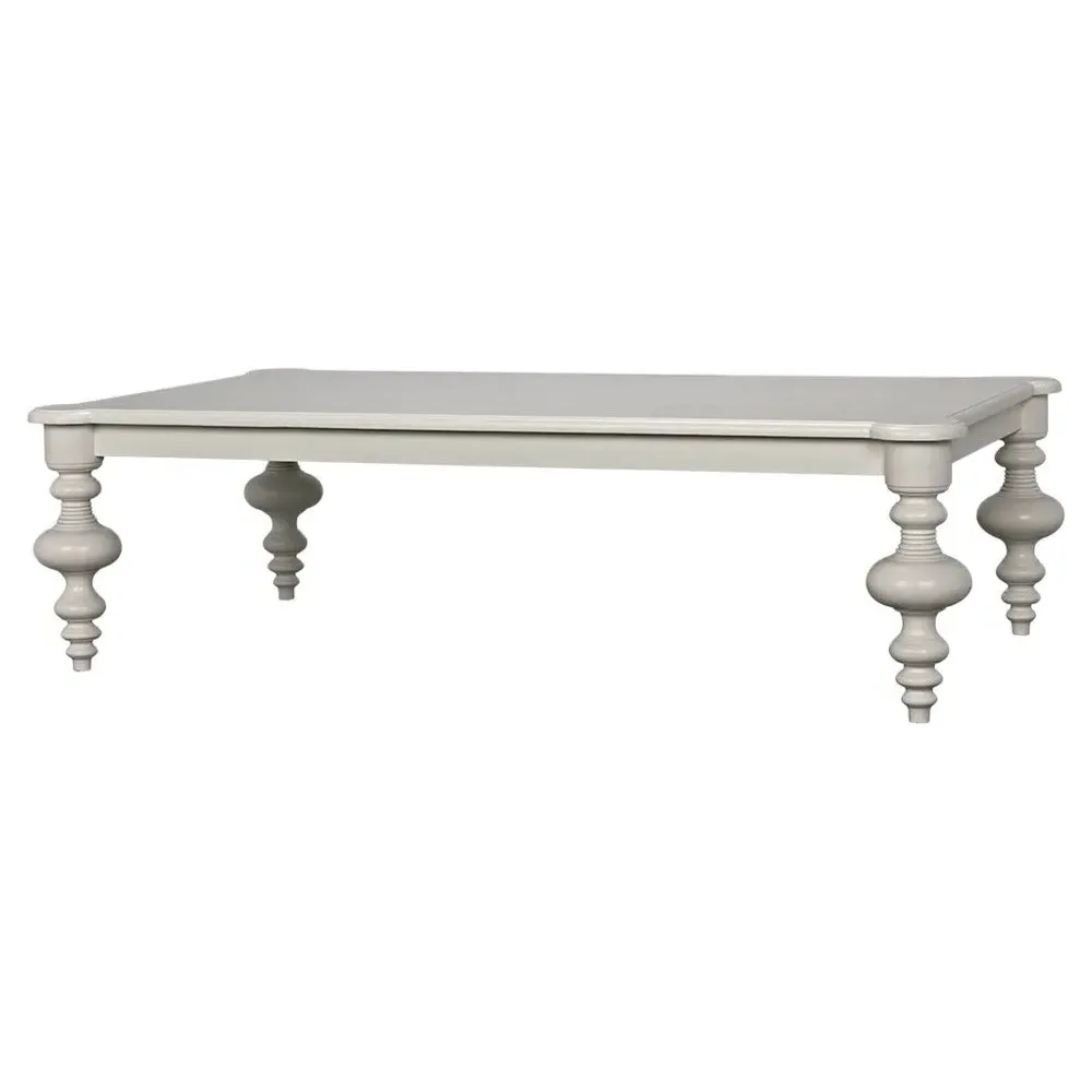 Givelle Rectangular Coffee Table - White, Mahogany