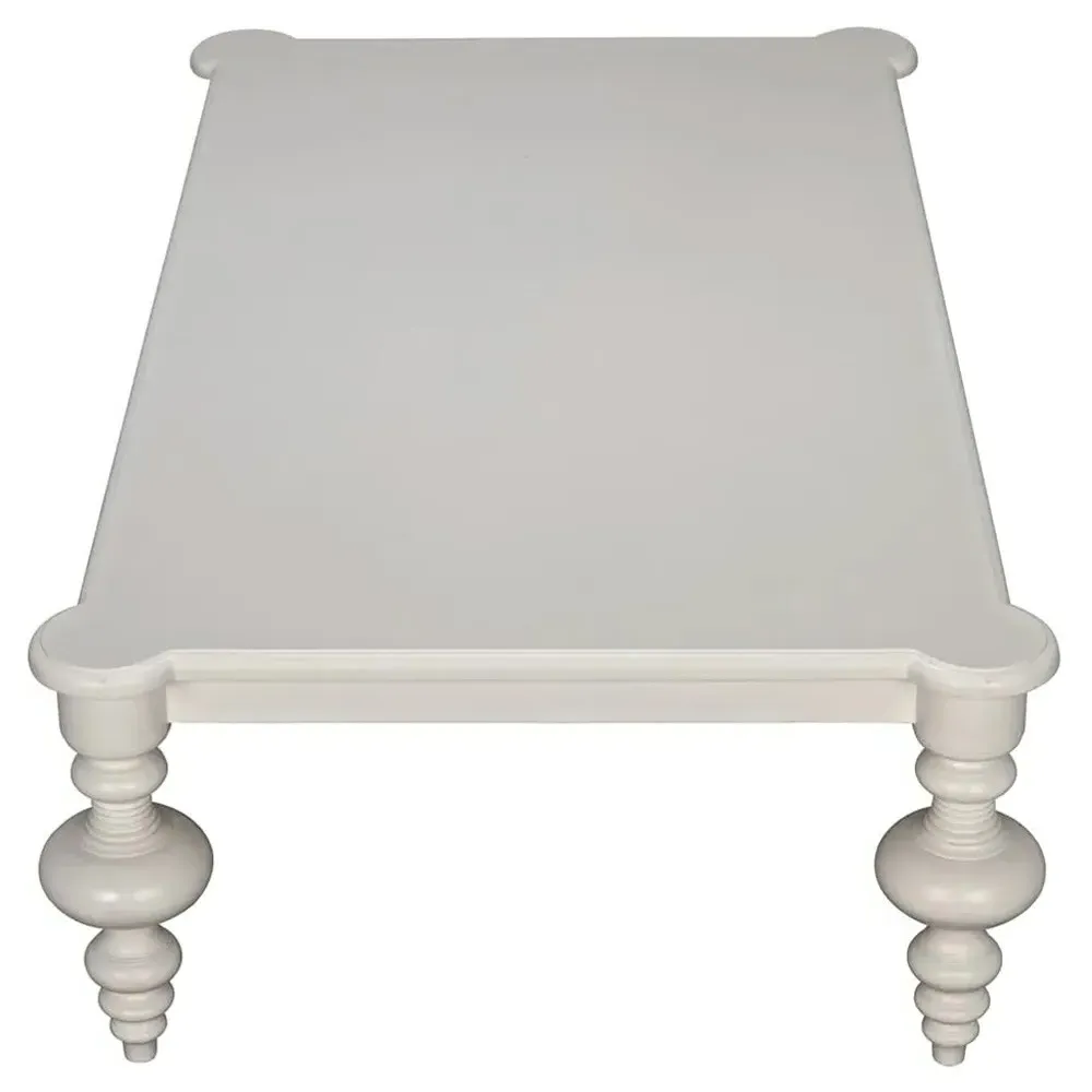 Givelle Rectangular Coffee Table - White, Mahogany