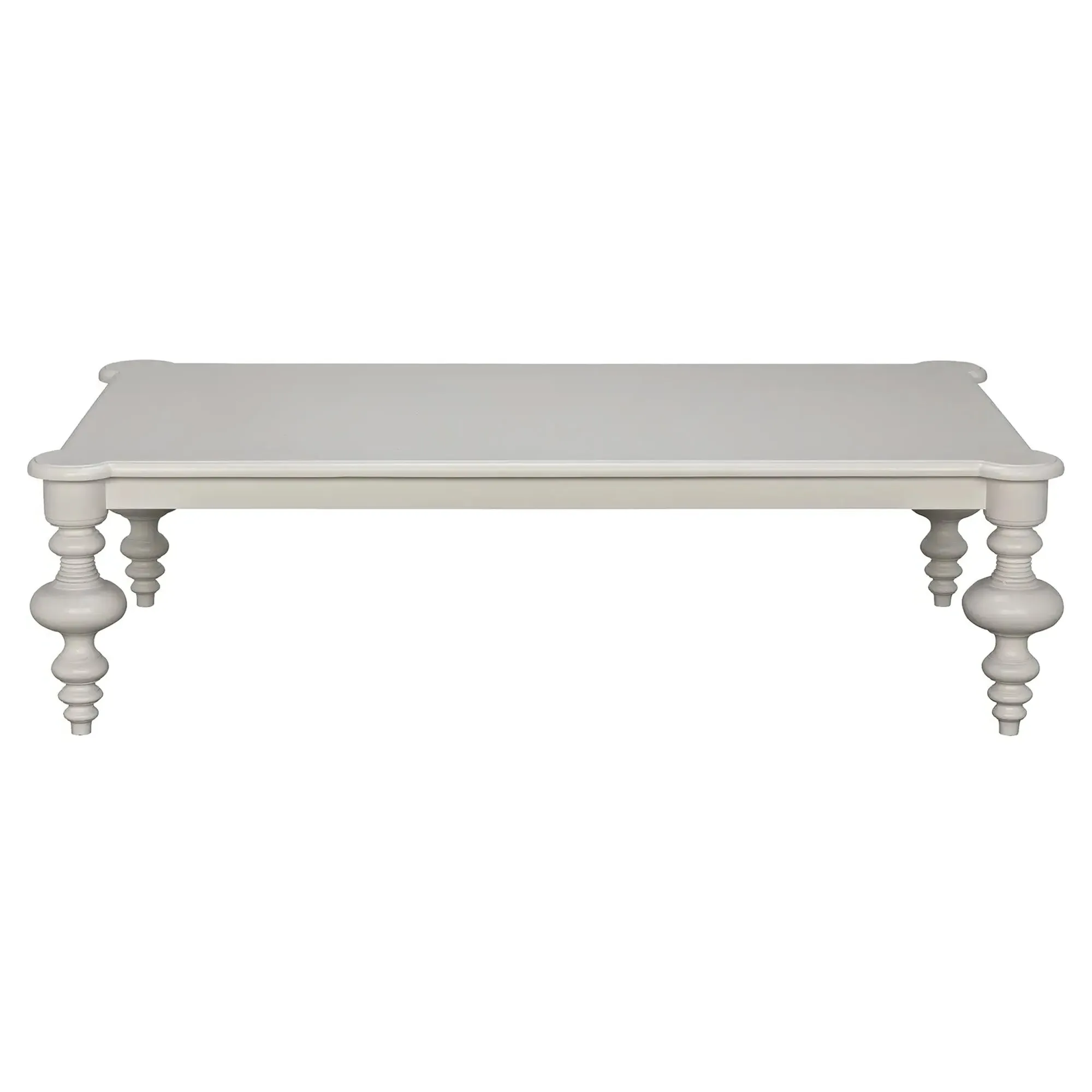 Givelle Rectangular Coffee Table - White, Mahogany