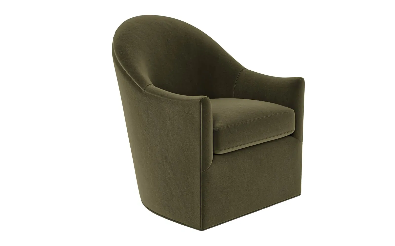 Giverny Swivel Chair - Boxwood Green, Performance Velvet