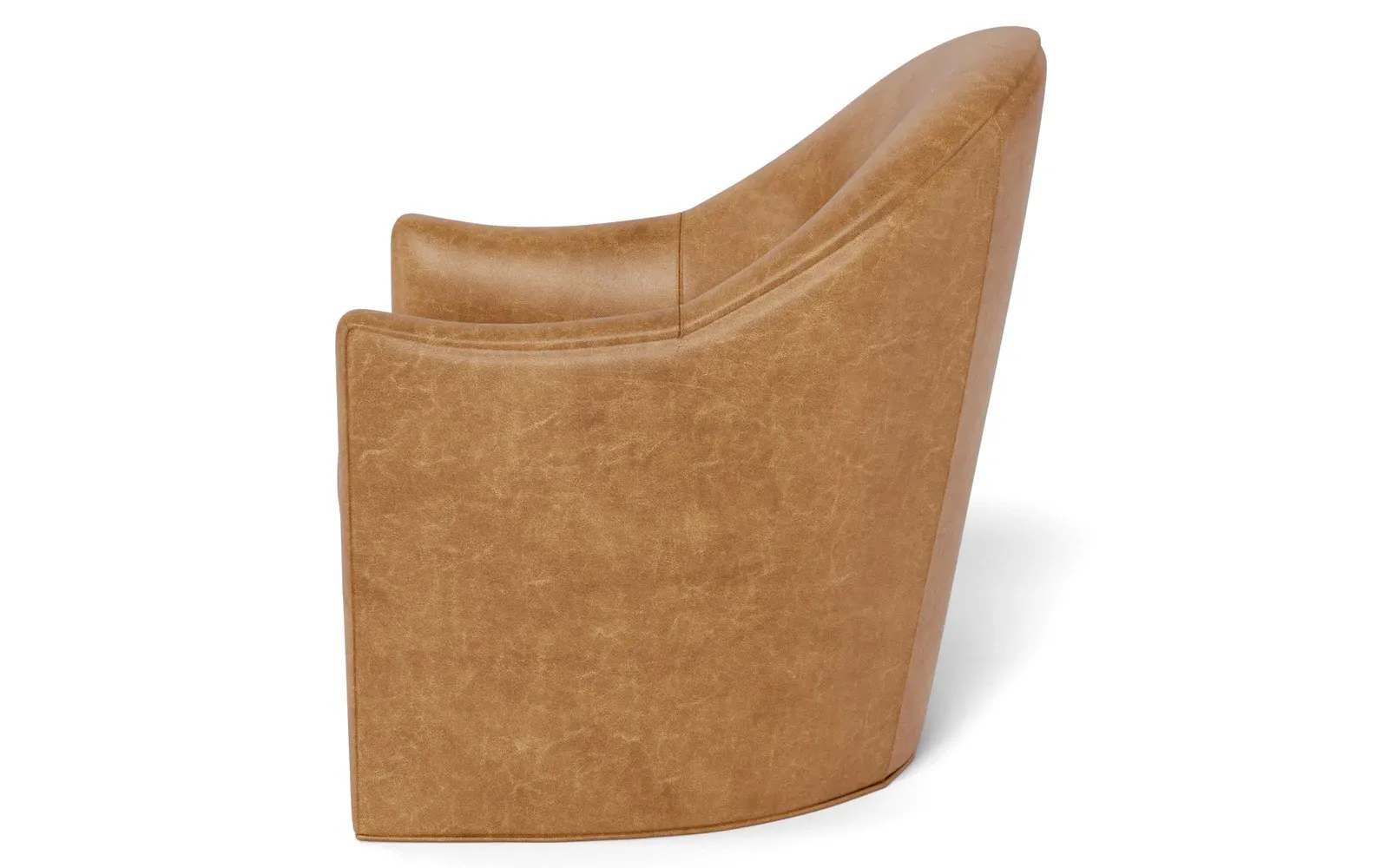 Giverny Swivel Chair - Caramel, Textured Leather