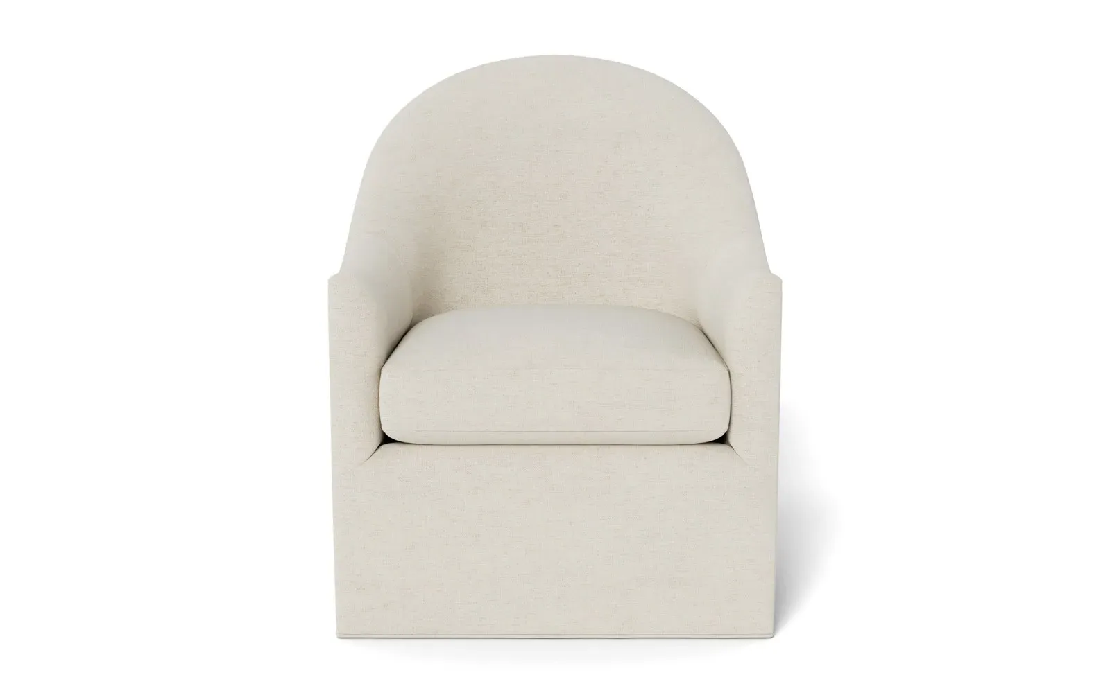 Giverny Swivel Chair - Heathered Ivory, Performance Chenille