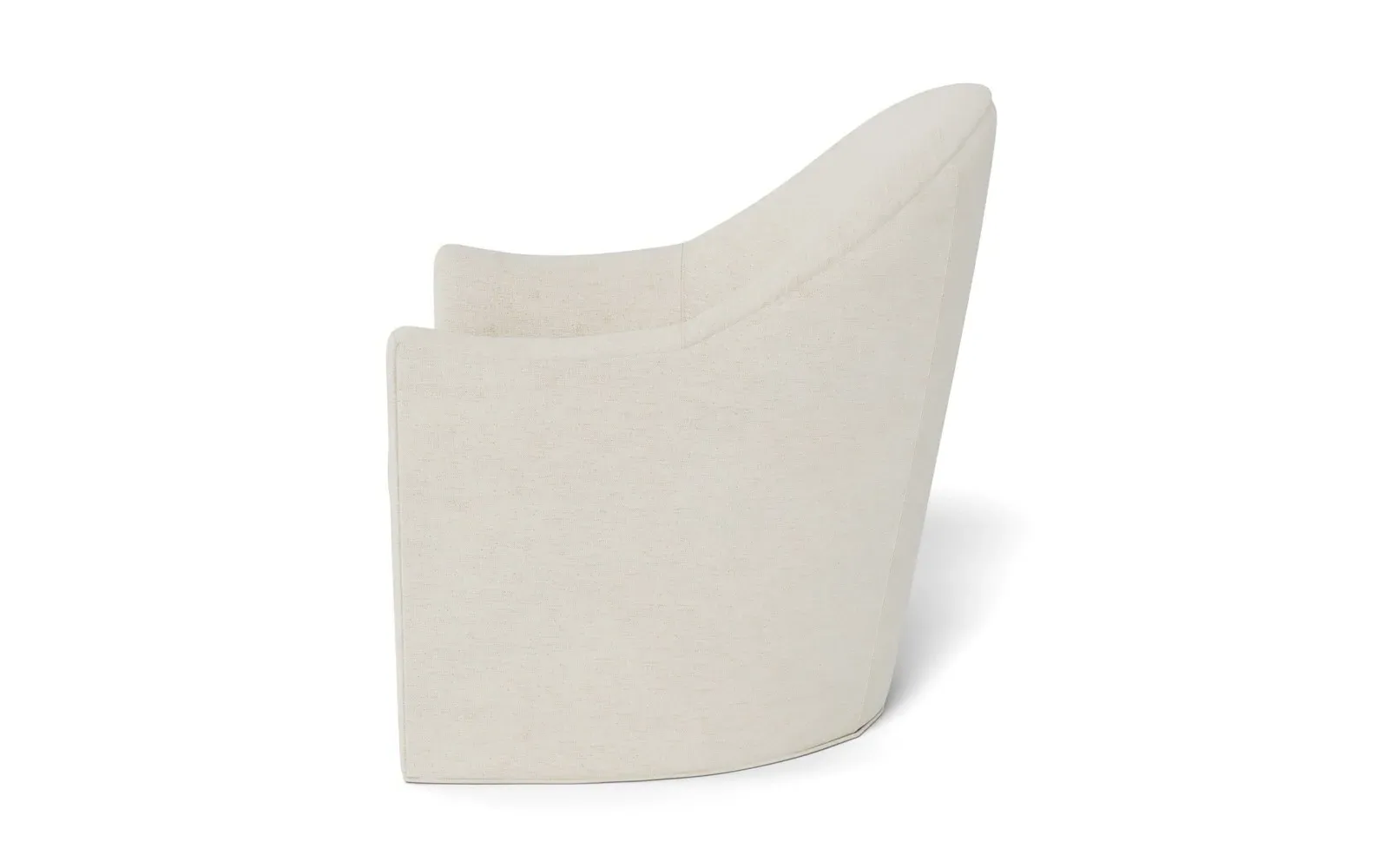 Giverny Swivel Chair - Heathered Ivory, Performance Chenille