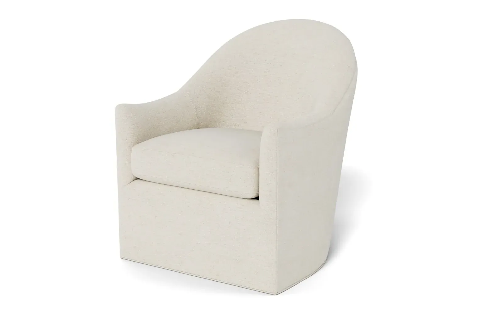 Giverny Swivel Chair - Heathered Ivory, Performance Chenille