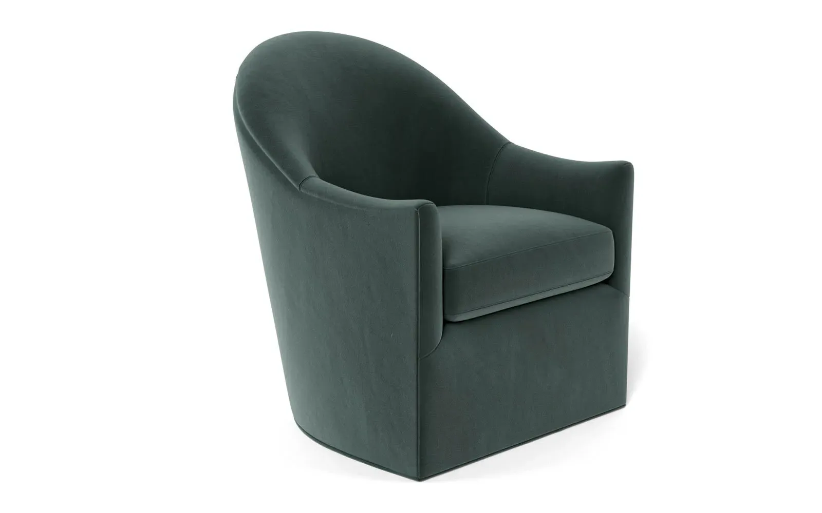 Giverny Swivel Chair - Lagoon, Performance Velvet