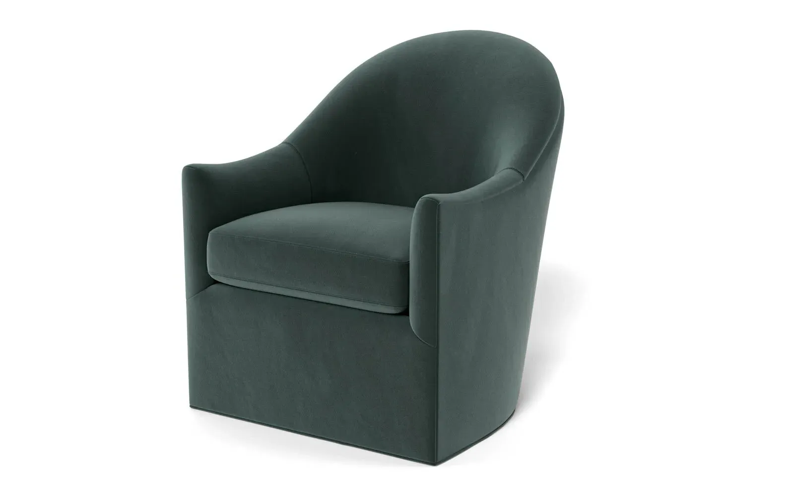 Giverny Swivel Chair - Lagoon, Performance Velvet