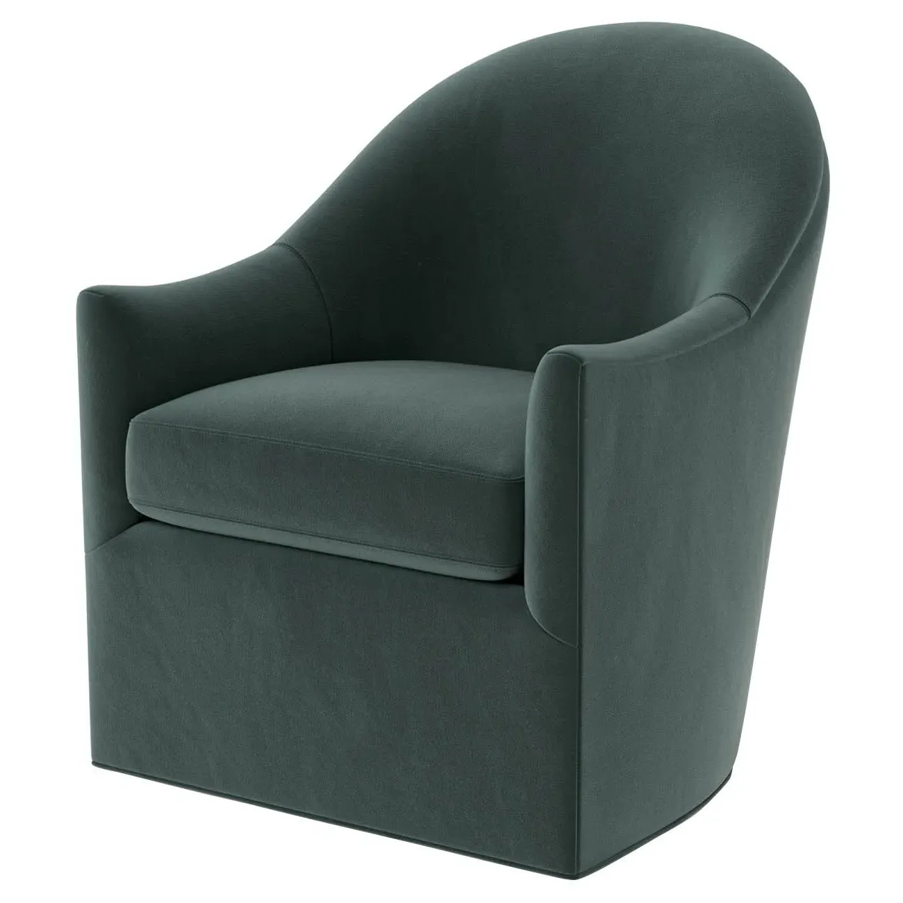 Giverny Swivel Chair - Lagoon, Performance Velvet