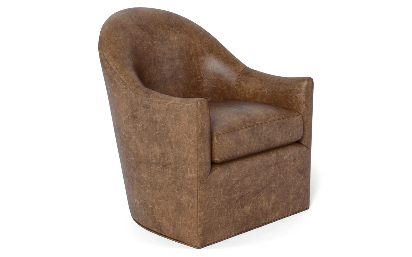 Giverny Swivel Chair - Milk Chocolate, Leather