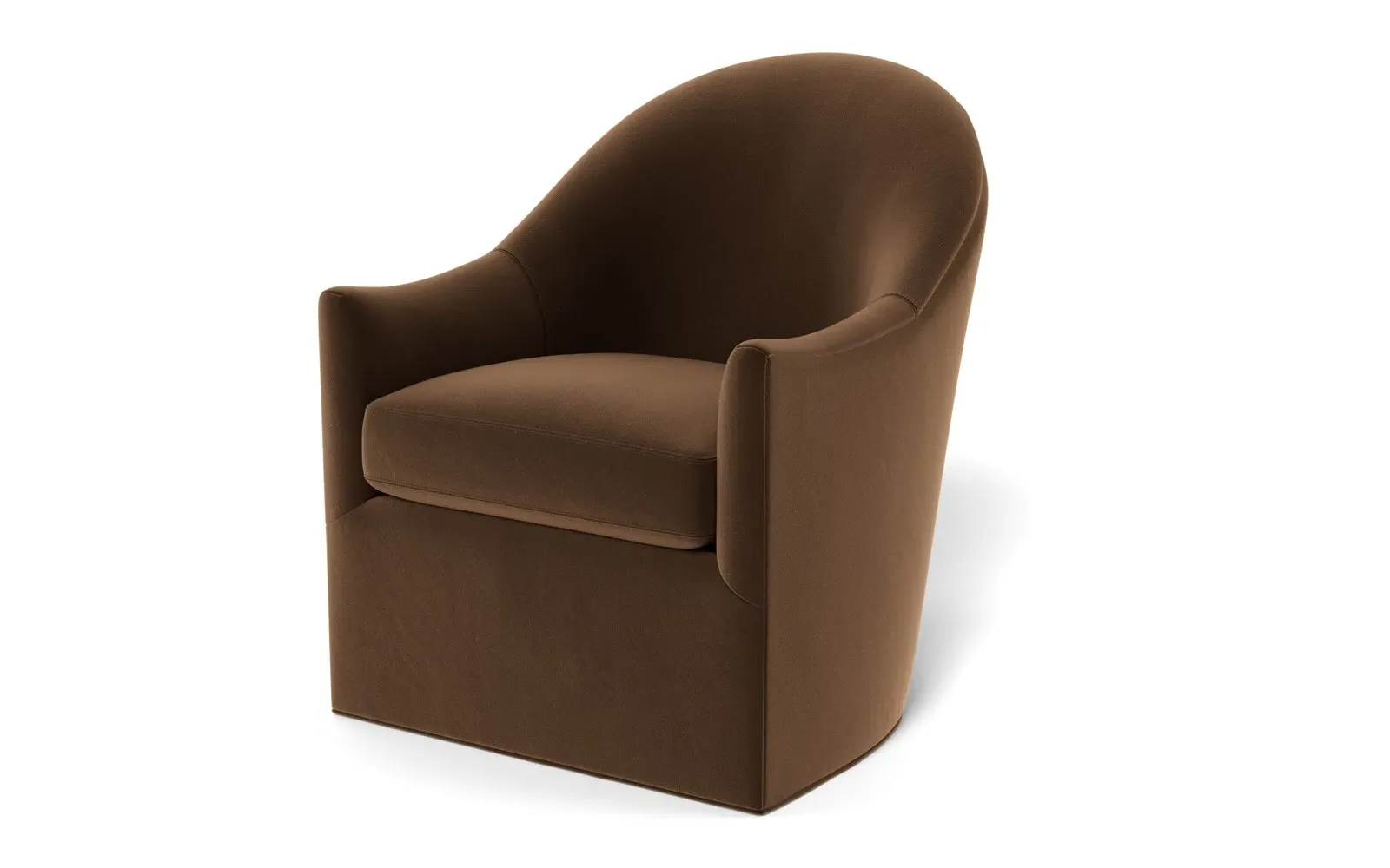 Giverny Swivel Chair - Molasses, Performance Velvet