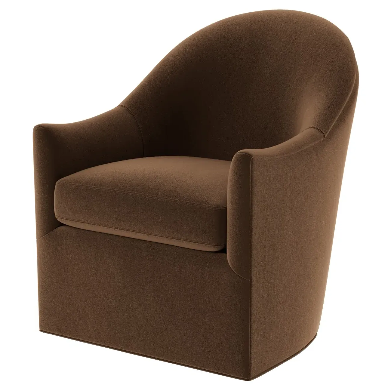 Giverny Swivel Chair - Molasses, Performance Velvet