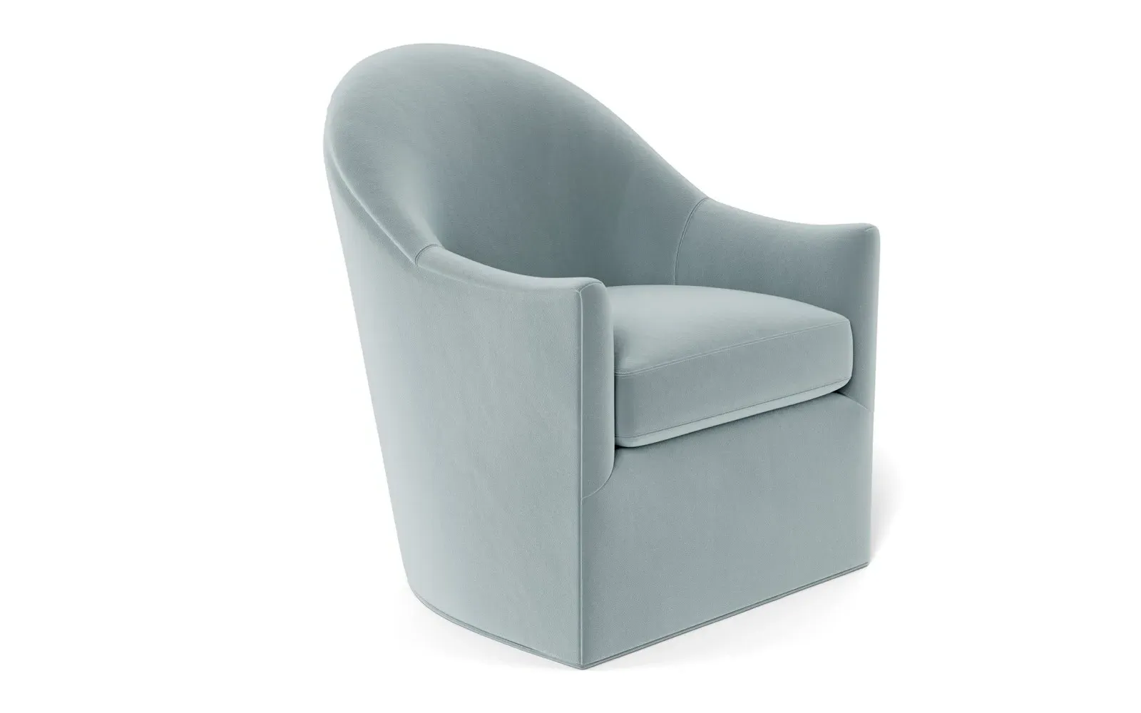 Giverny Swivel Chair - Saltwater Blue, Performance Velvet