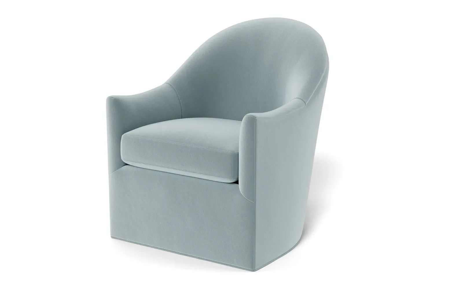 Giverny Swivel Chair - Saltwater Blue, Performance Velvet