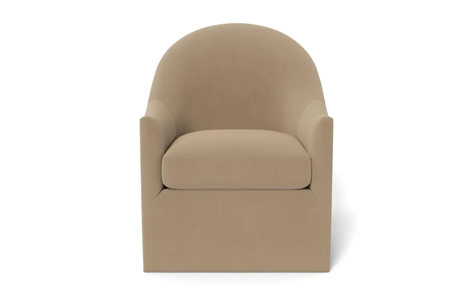 Giverny Swivel Chair - Sand Dune, Performance Velvet
