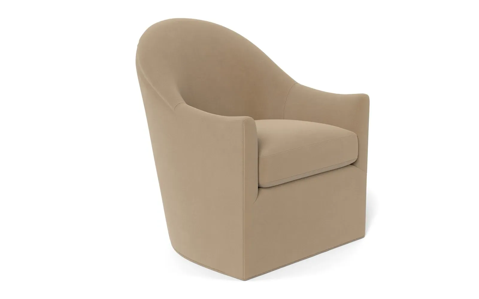 Giverny Swivel Chair - Sand Dune, Performance Velvet