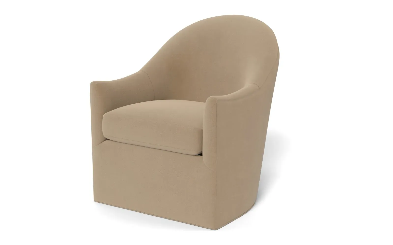 Giverny Swivel Chair - Sand Dune, Performance Velvet