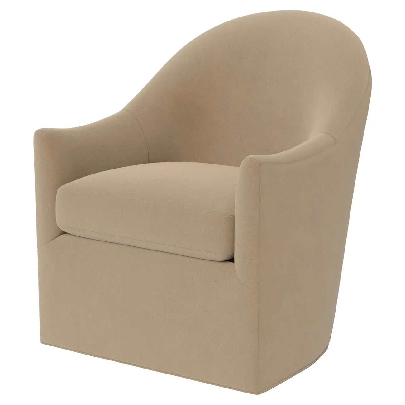 Giverny Swivel Chair - Sand Dune, Performance Velvet