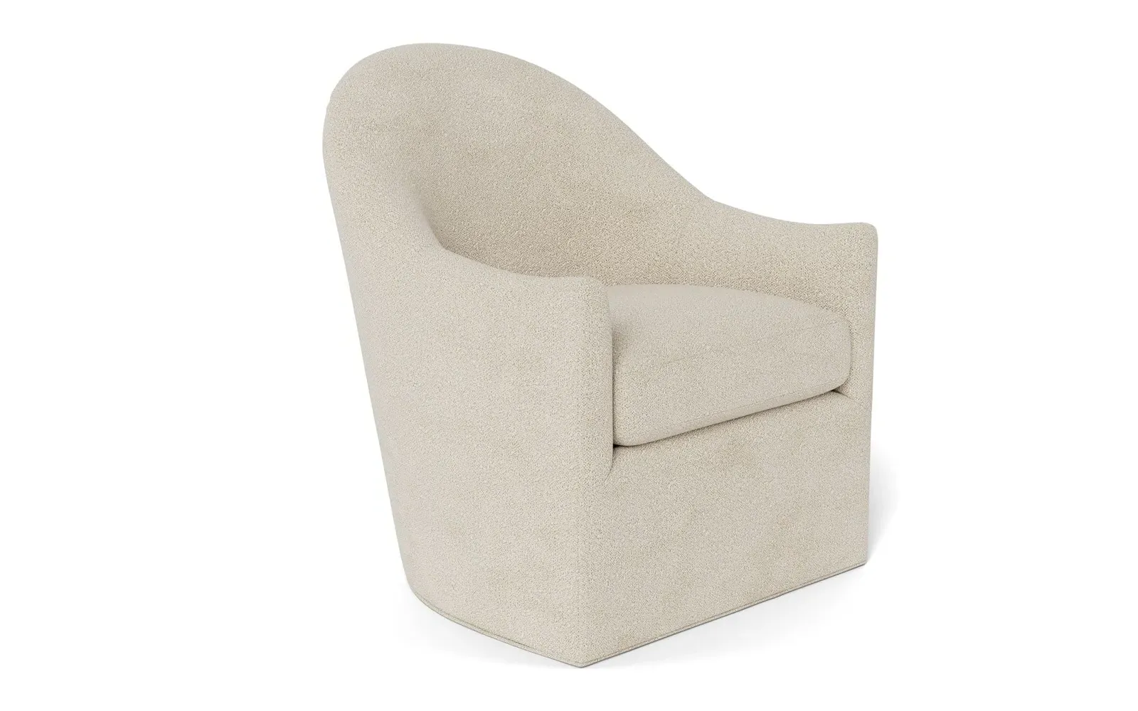 Giverny Swivel Chair - Sugar Cookie, Performance Bouclé