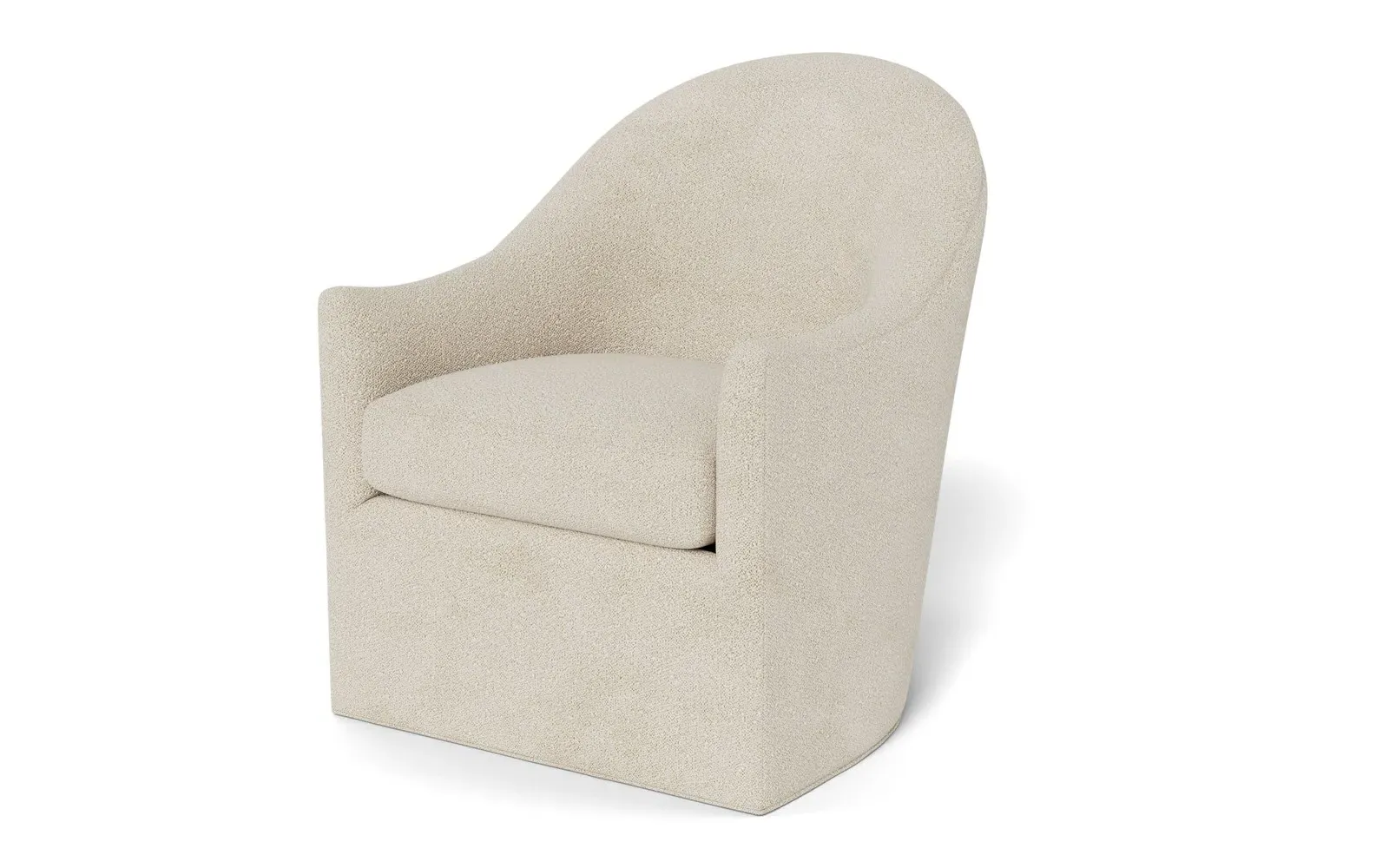 Giverny Swivel Chair - Sugar Cookie, Performance Bouclé