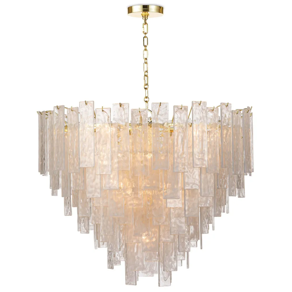 Glacier Regency Large Chandelier - Brass Gold, Glass
