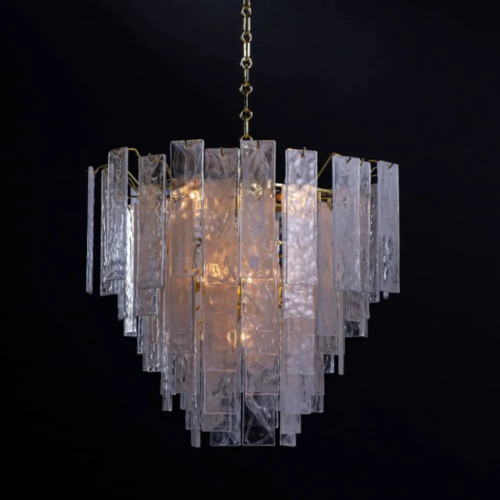 Glacier Regency Small Chandelier - Brass Gold, Glass