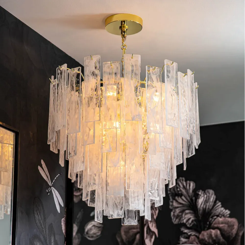 Glacier Regency Small Chandelier - Brass Gold, Glass