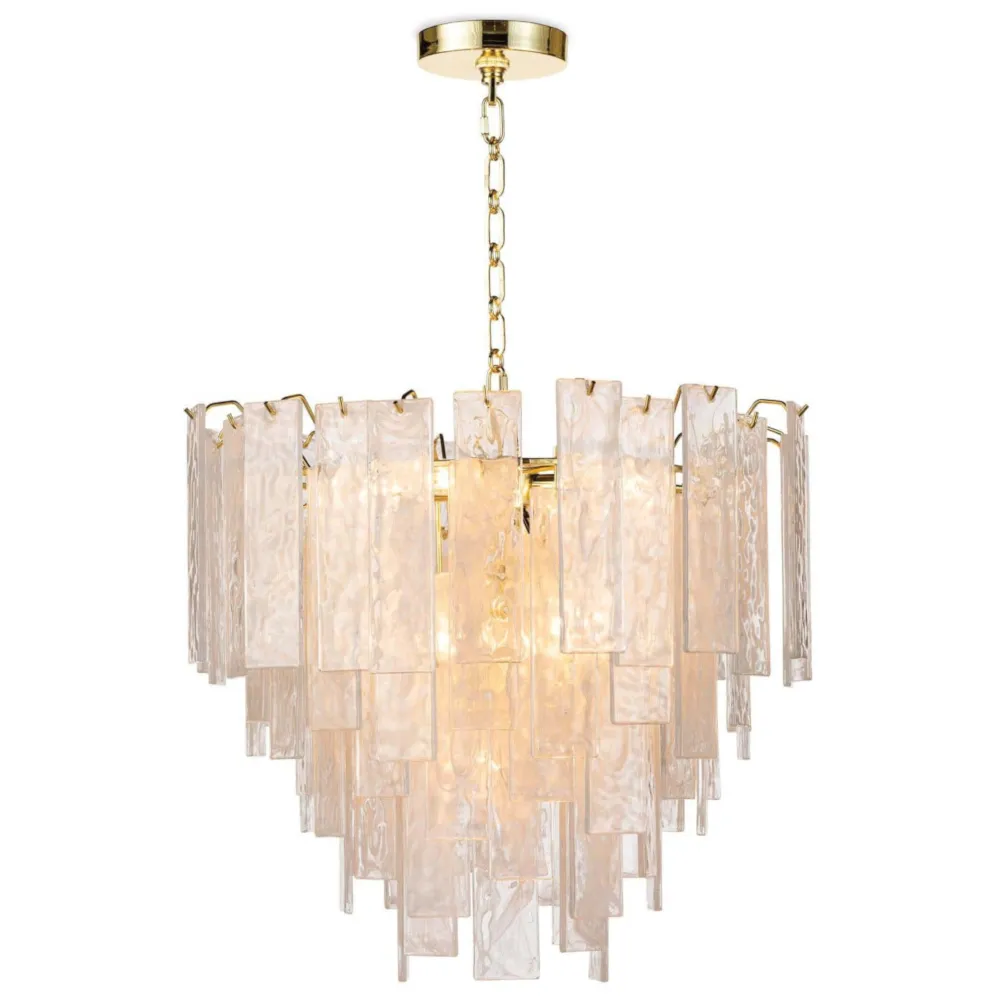 Glacier Regency Small Chandelier - Brass Gold, Glass image