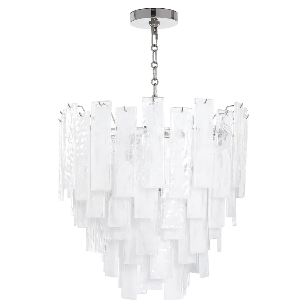 Glacier Regency Small Chandelier - Polished Nickel, Glass