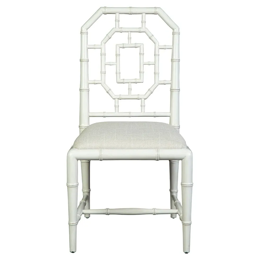 Glaucia Dining Chair - White, Mahogany