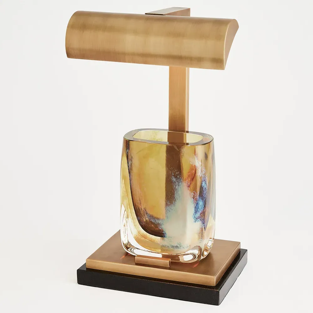 Glendale Tabletop Easel Lamp - Matte Brass, Granite