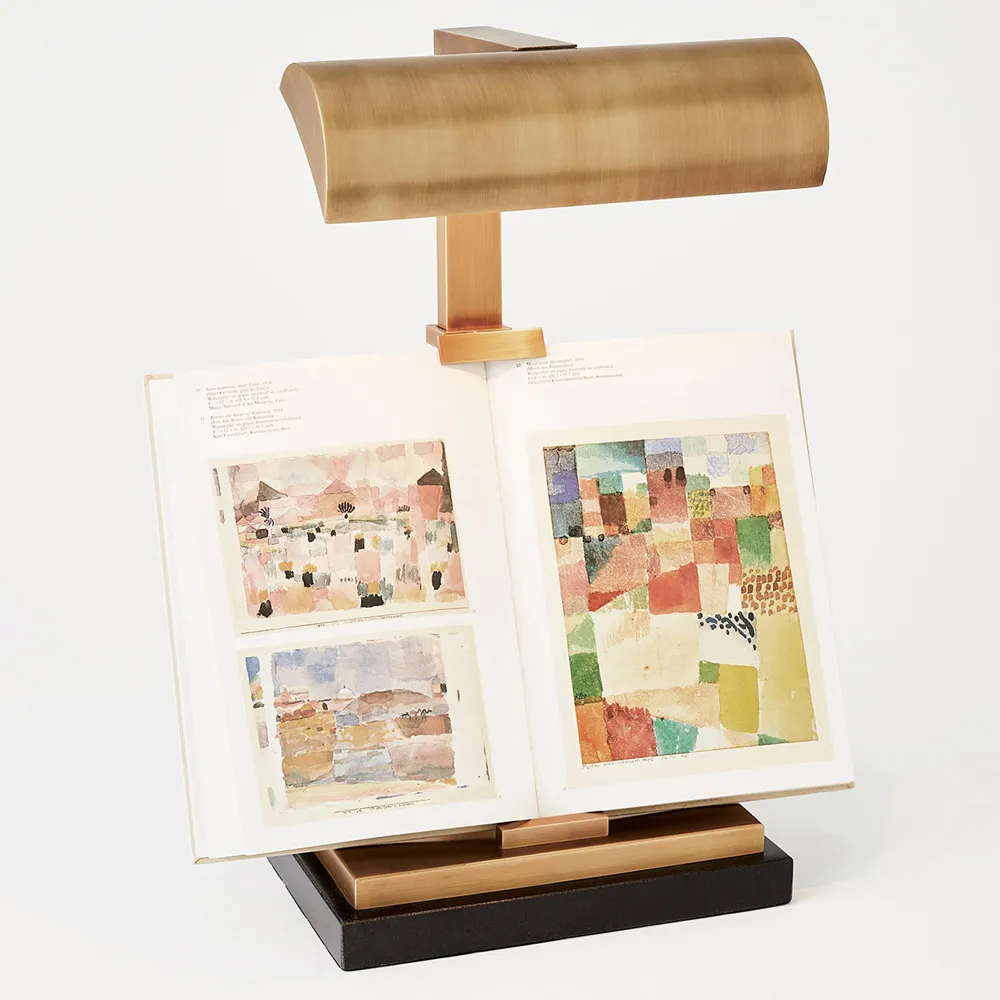 Glendale Tabletop Easel Lamp - Matte Brass, Granite