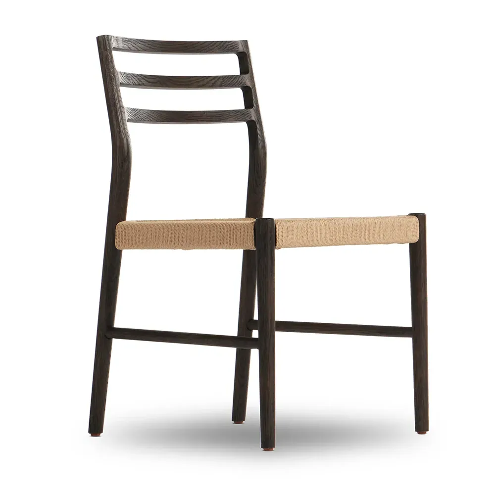 Glenn Ladder Back Dining Chair - Dark Brown, Oak