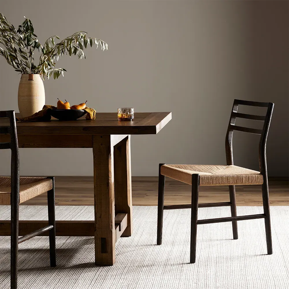 Glenn Ladder Back Dining Chair - Dark Brown, Oak