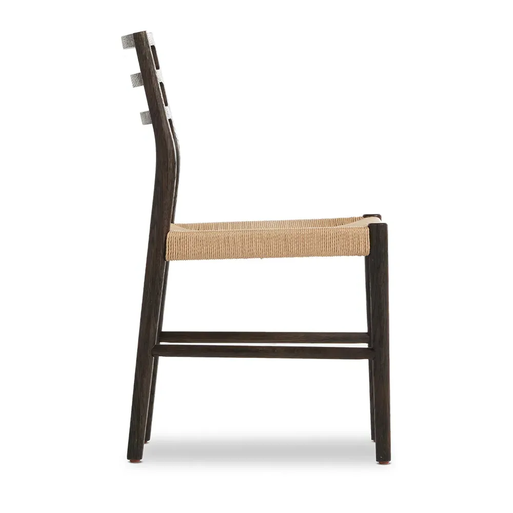 Glenn Ladder Back Dining Chair - Dark Brown, Oak