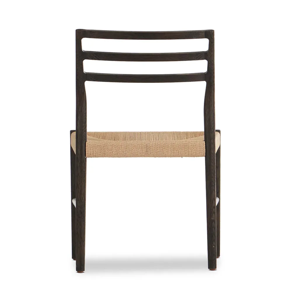 Glenn Ladder Back Dining Chair - Dark Brown, Oak