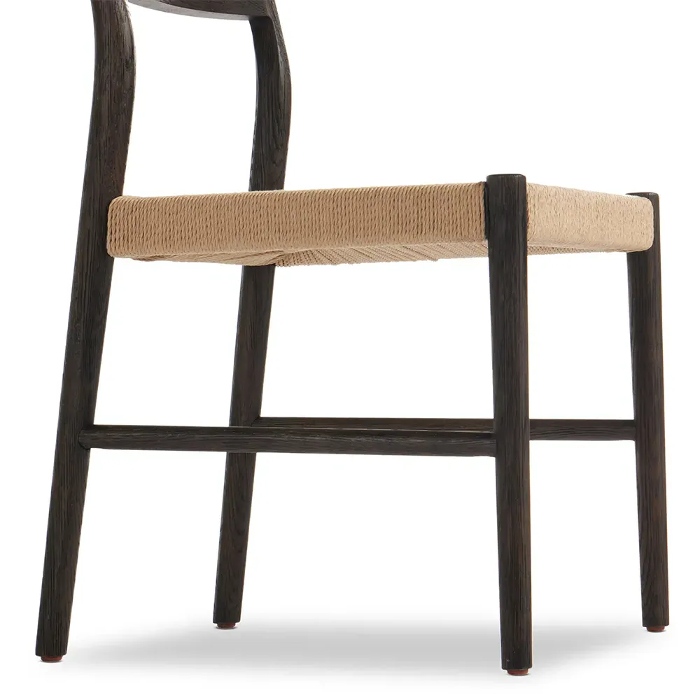 Glenn Ladder Back Dining Chair - Dark Brown, Oak
