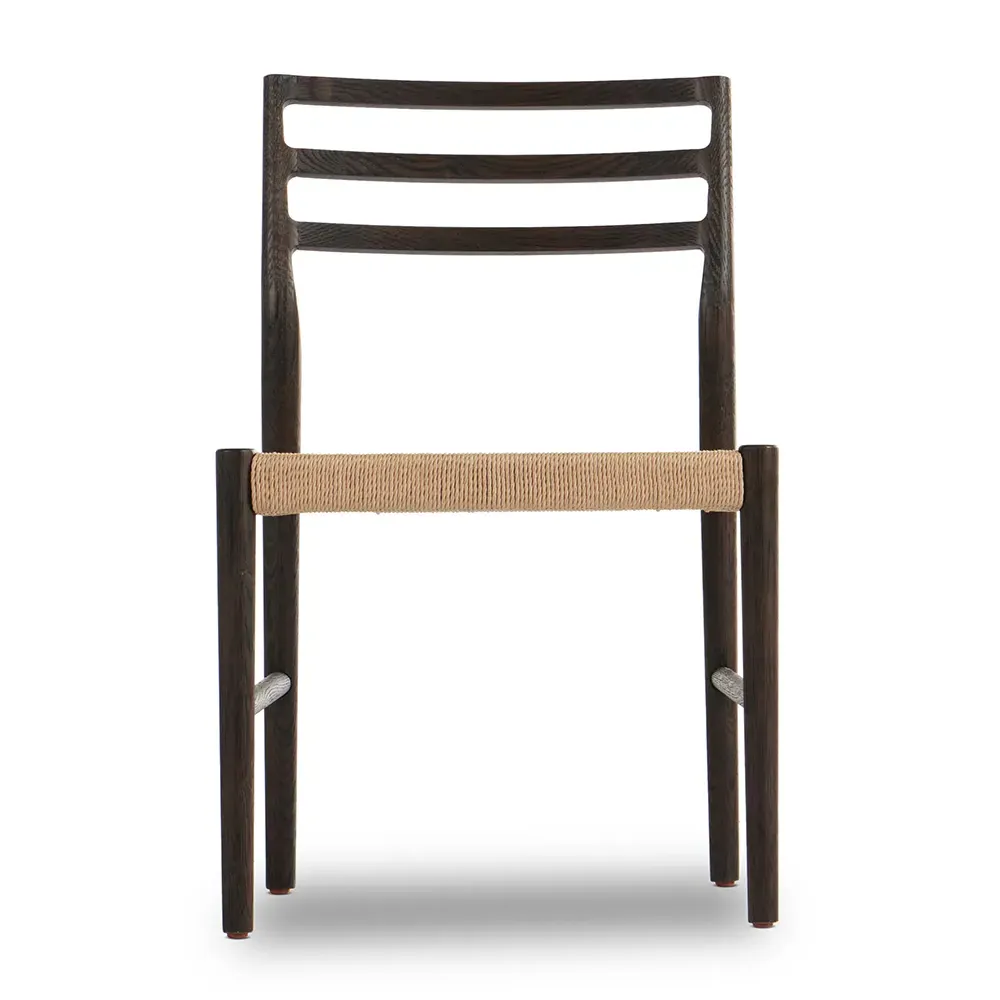 Glenn Ladder Back Dining Chair - Dark Brown, Oak