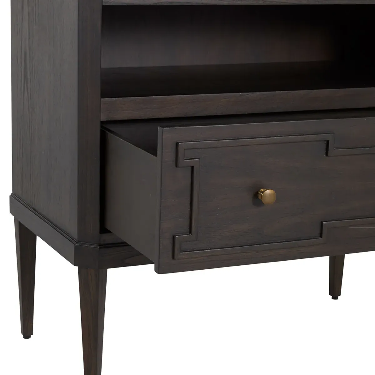 Glenwood Nightstand with Marble Top - Brown, Wood